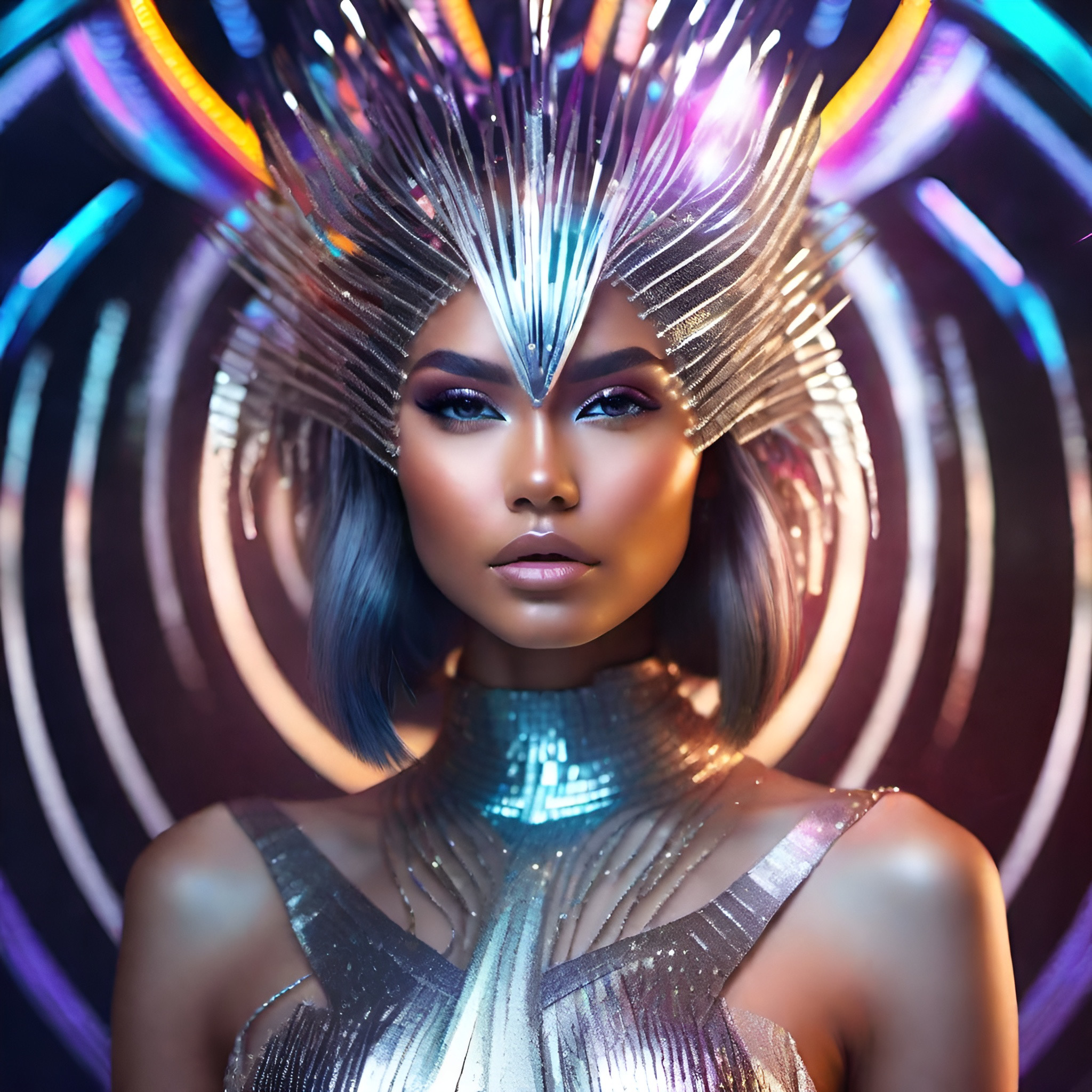 Futuristic prism portrait